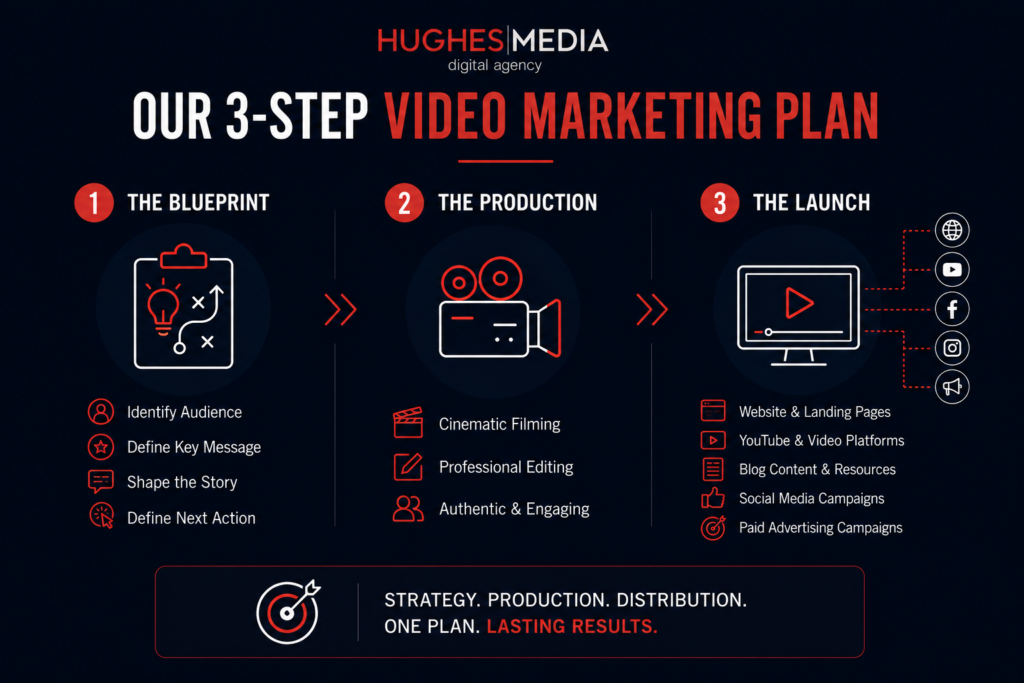 Hughes Media 3-step video marketing plan