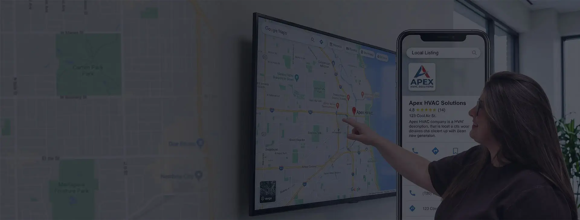 Atlanta local SEO services and AI search banner for Hughes Media